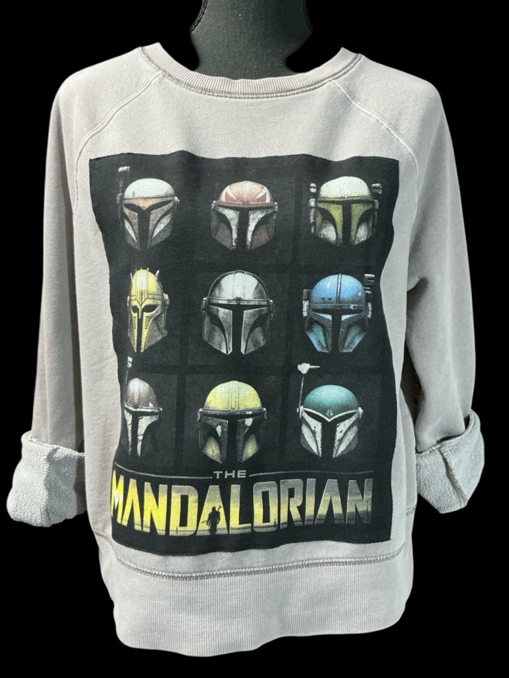 The Mandalorian Star Wars Graphic Upcycled Sweatshirt